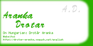 aranka drotar business card