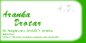 aranka drotar business card